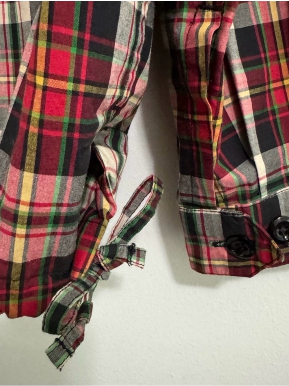 VINTAGE 1990’s J Crew plaid tartan hooded anorak windbreaker jacket half zip XS - Picture 4 of 11
